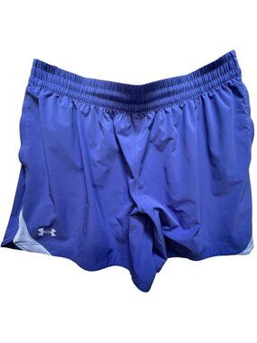 Under Armour Women's Fly By 2.0 Running Shorts Elastic Waist Size 2XL Blue Solid